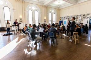 A rehearsal with Opera Theatre of Yale College